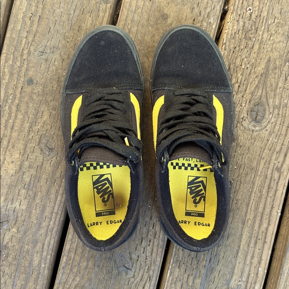 Vans Old Skool Pro BMX Larry Edgar Edition Shoe Low Black Yellow Men's Size 9